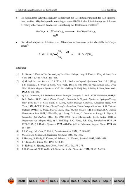 Kapitel 1 - Integriertes Organisch-chemisches Praktikum