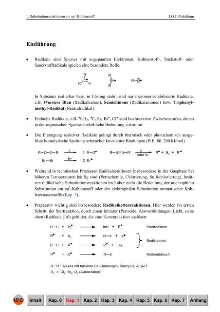 Kapitel 1 - Integriertes Organisch-chemisches Praktikum