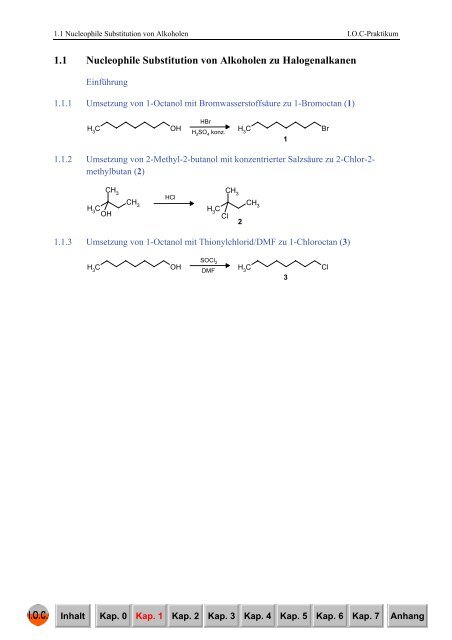 Kapitel 1 - Integriertes Organisch-chemisches Praktikum