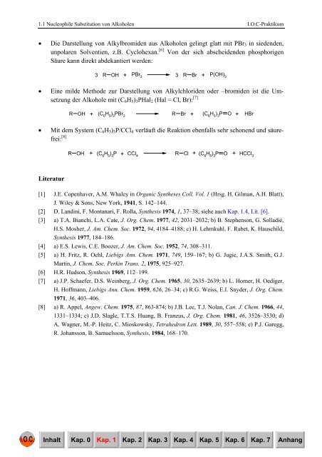 Kapitel 1 - Integriertes Organisch-chemisches Praktikum