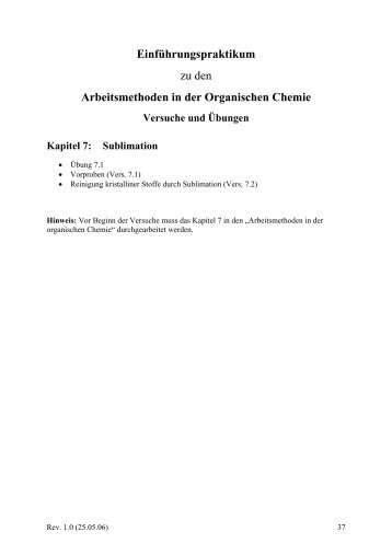 Arbeitsmethoden in der Organischen Chemie