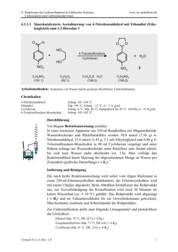 4.1.1.3: 4'-Nitrophenyl-1,3-dioxolan