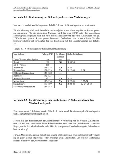 EinfÃ¼hrungspraktikum - Integriertes Organisch-chemisches Praktikum