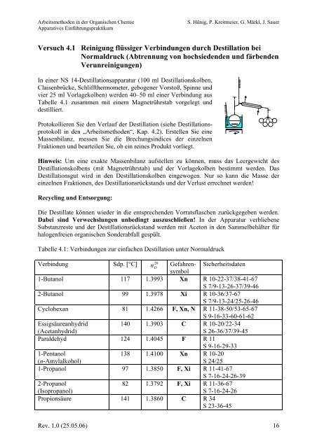 EinfÃ¼hrungspraktikum - Integriertes Organisch-chemisches Praktikum