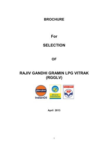 For SELECTION RAJIV GANDHI GRAMIN LPG VITRAK - Indian Oil ...