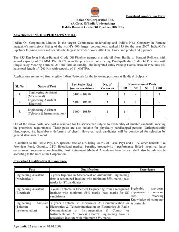 Haldia Barauni Crude Oil Pipeline (HBCPL) - Indian Oil Corporation ...