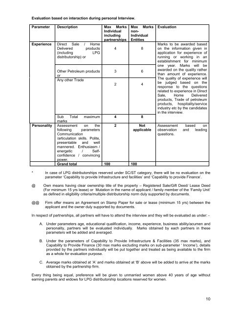 Brochure on Selection of INDANE (LPG) Distributors â March 2010 ...