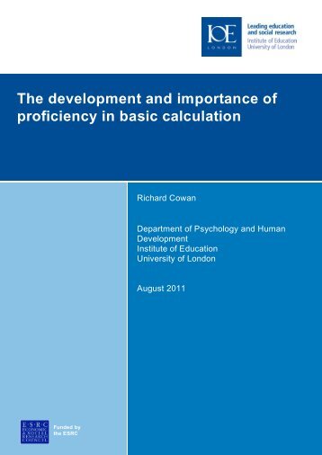 The development and importance of proficiency in basic calculation