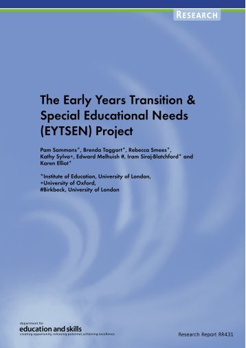 The Early Years Transition & Special Educational Needs (EYTSEN ...