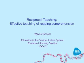 Reciprocal Teaching: Effective teaching of reading comprehension