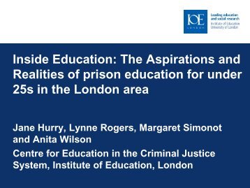 The Aspirations and Realities of prison education for under 25s in ...