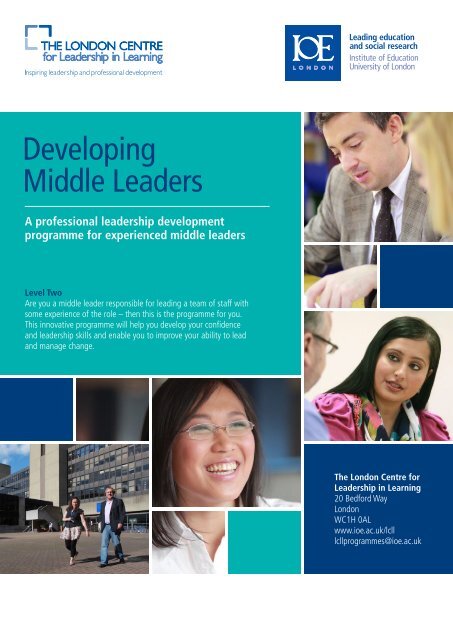 Developing Leaders Flyer Pdf Institute Of Education University Of