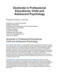 Doctorate in Professional - Institute of Education, University of London