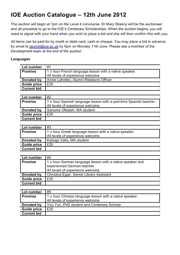 IOE Auction Catalogue â 12th June 2012