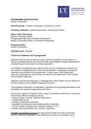 Full specification (pdf) - Institute of Education, University of London