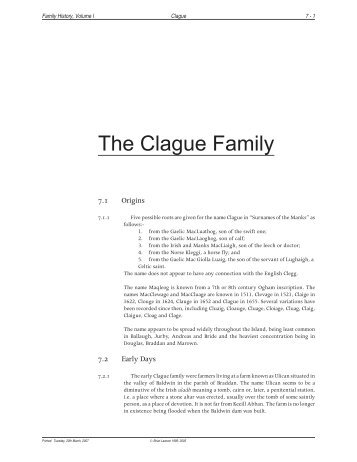 The Clague Family - The Isle of Man Family History Society