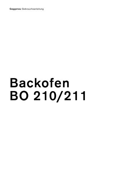 Backofen BO 210/211 - Moebelplus GmbH