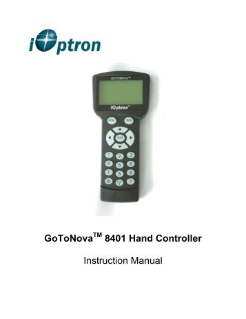 GoToNova 8401 Hand Controller Instruction Manual - iOptron