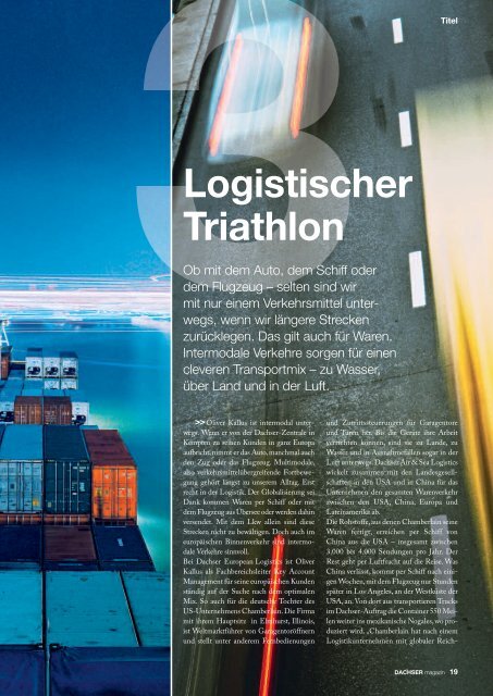 Logistischer Triathlon - bei Dachser