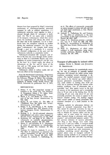 Transport of Pilocarpine by Isolated Rabbit Cornea