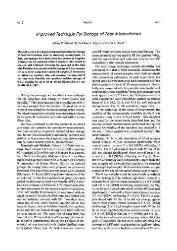 Improved Technique For Storoge of Teor Microvolumes