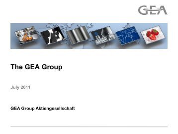 The GEA Group in summary - GEA Diessel