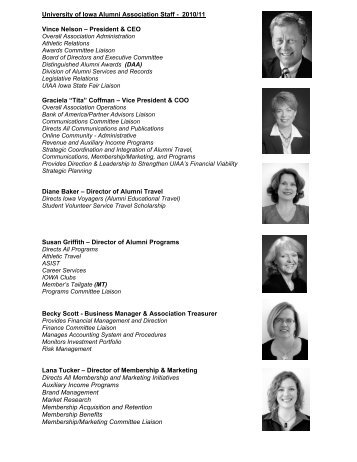 University of Iowa Alumni Association Staff - The University of Iowa ...