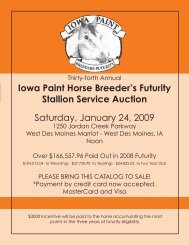 Iowa Paint Horse Breeder's Futurity Stallion Service Auction ...