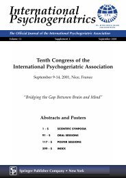 scientific symposia - International Psychogeriatric Association