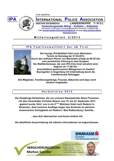 Mitteilungsblatt - IPA Tirol