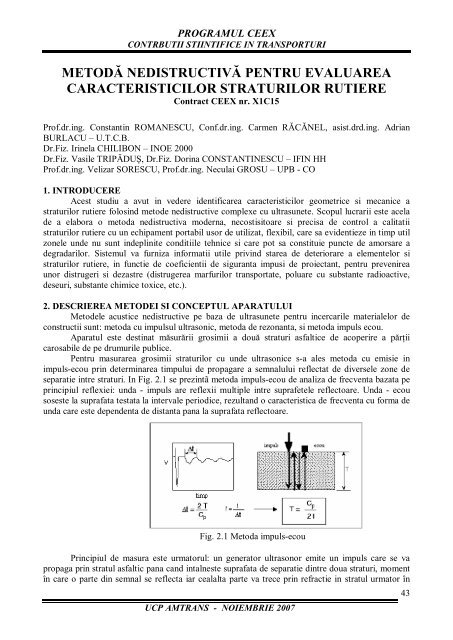 metodÄ nedistructivÄ pentru evaluarea caracteristicilor ... - IPA SA