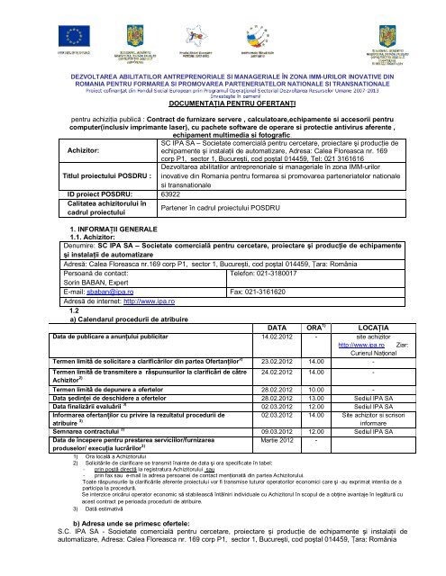 documentatie ipa - IPA SA