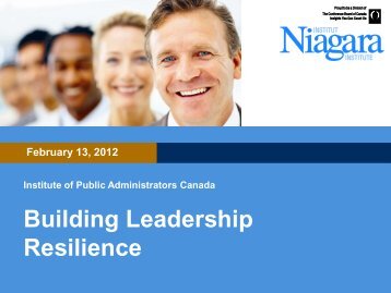 Building Leadership Resilience - The Institute of Public ...