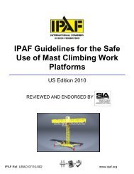 IPAF Guidelines for the Safe Use of Mast Climbing Work Platforms