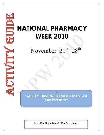 national pharmacy week 2010 - Indian Pharmaceutical Association