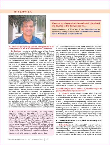 Interview: Dr. Evans Coutinho - Indian Pharmaceutical Association