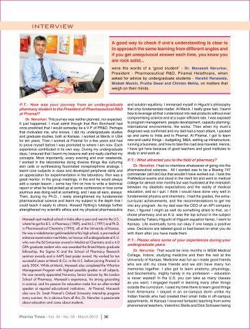 Interview: Dr. Maneesh Nerurkar - Indian Pharmaceutical Association