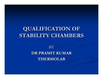 QUALIFICATION OF STABILITY CHAMBERS