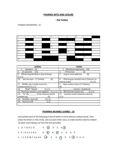 PHARMA WITS AND LEISURE - Raj Vaidya PHARMA MUMBO ...