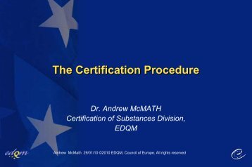 Certification procedure