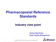 Pharmacopoeial Reference Standards - Indian Pharmaceutical ...