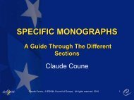 Specific monographs