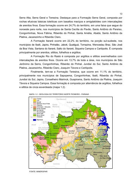 DiagnÃ³stico socioeconÃ´mico do TerritÃ³rio Norte Pioneiro - Ipardes