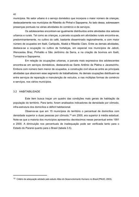 DiagnÃ³stico socioeconÃ´mico do TerritÃ³rio Norte Pioneiro - Ipardes