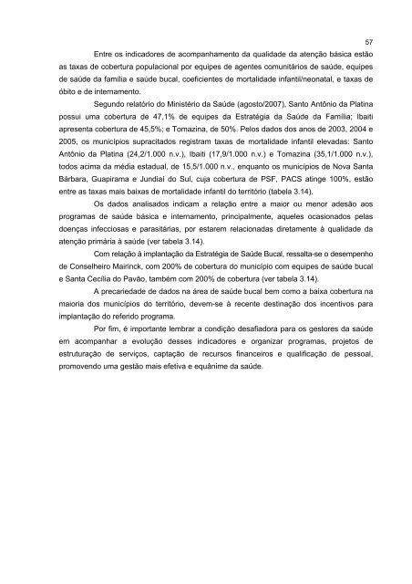 DiagnÃ³stico socioeconÃ´mico do TerritÃ³rio Norte Pioneiro - Ipardes