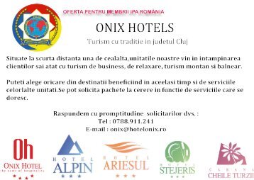 popasuri turistice si org. evenimente - IPA Romania