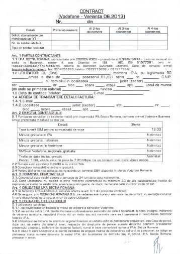 Contract vodafone - IPA Romania