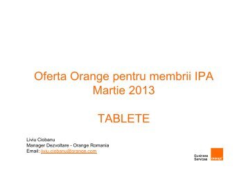 Oferta Orange IPA - Martie 2013 - TABLETE SI ... - IPA Romania