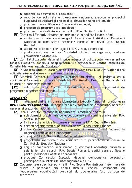 statutul asociaÅ£iei internaÅ£ionale a poliÅ£iÅtilor secÅ£ia ... - IPA Romania