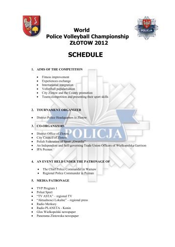 World Police Volleyball Championship ZÅOTOW ... - IPA Romania